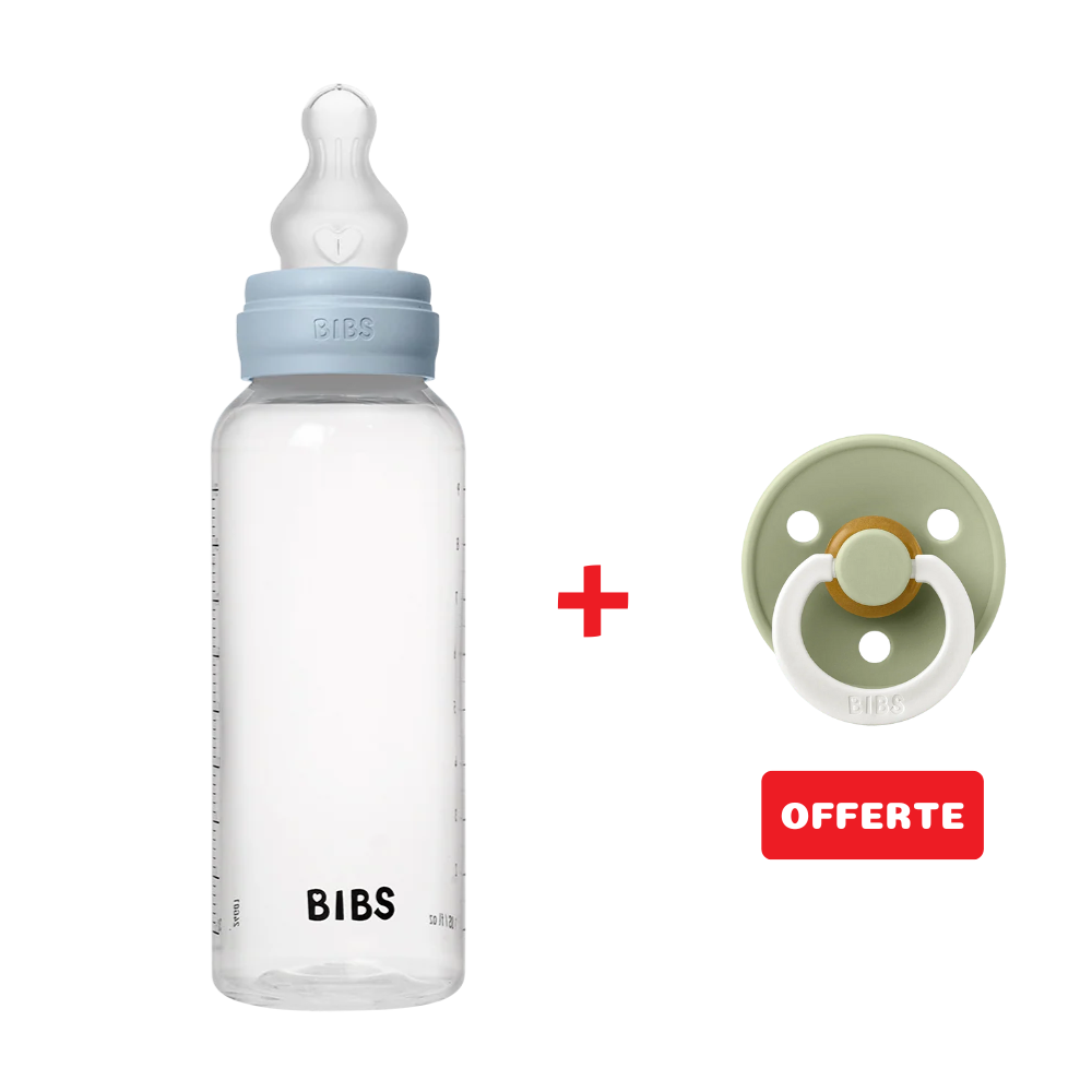 Biberon BIBS Sans BPA 270ml – Silicone Débit moyen - Baby Blue - Bibs - Baby Bottle pour bébé Maroc -www.babyboss.ma