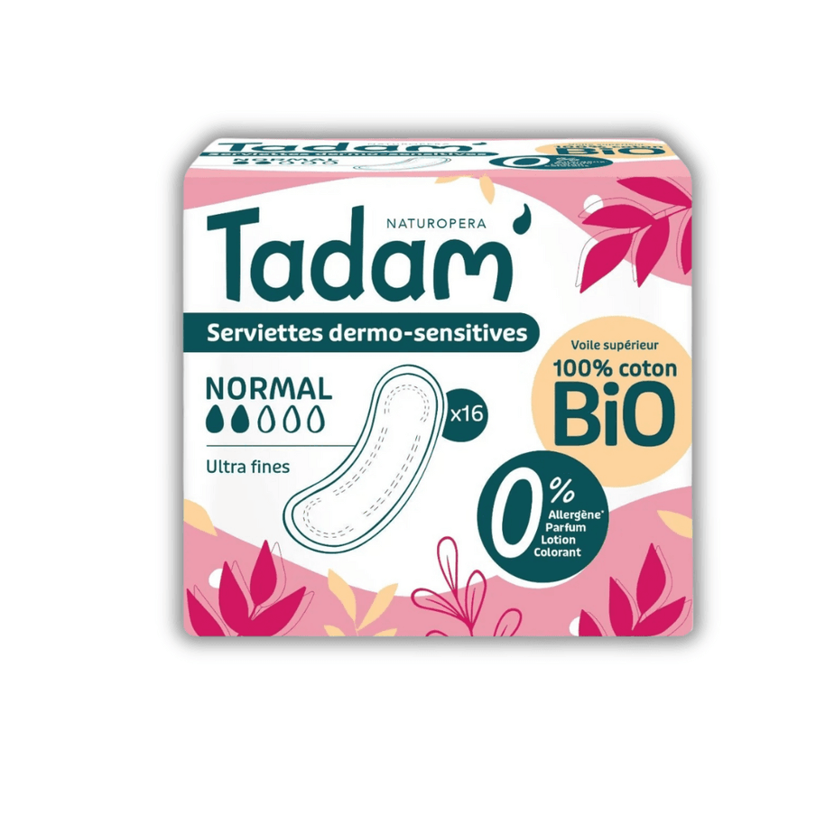 Tadam' Serviettes Dermo-sensitives Ultra Absorbantes - Maxi 16 unités - TADAM' - Hygiène Intime pour bébé Maroc -www.babyboss.ma