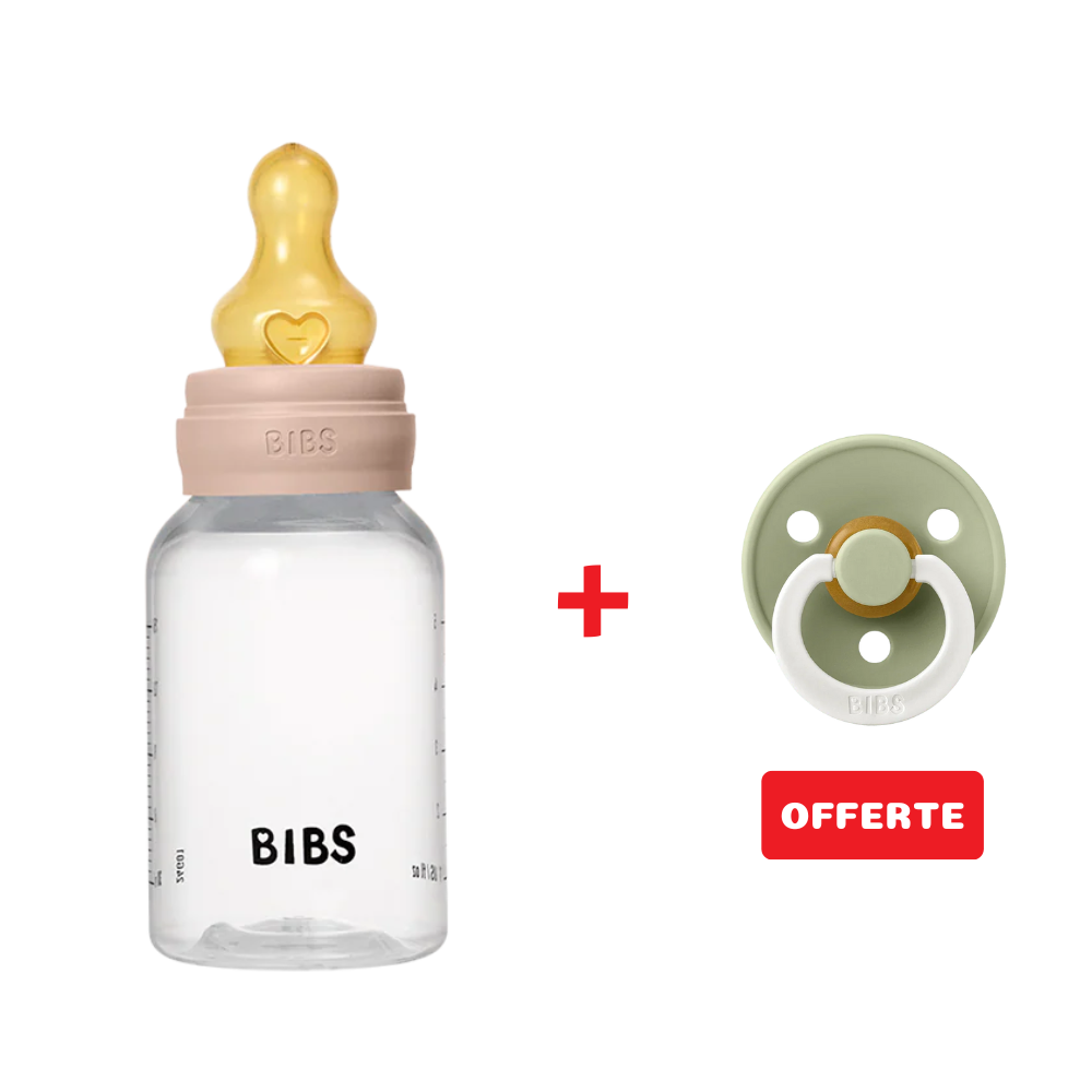 Biberon sans BPA 150ml avec tétine en latex Débit lent - Blush