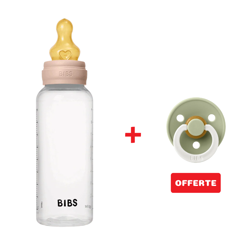 Biberons en Plastique sans BPA 270ml avec Tétine en Latex Débit moyen -Blush - BIBS