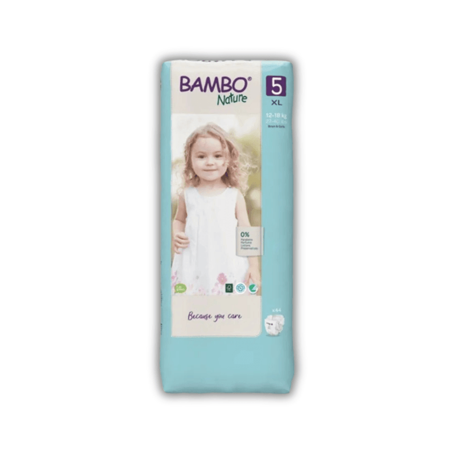 Couches Bambo Nature Taille 5 (12-18kg) 44 unités - Bambo Nature - Hygiène et Soin pour bébé Maroc -www.babyboss.ma