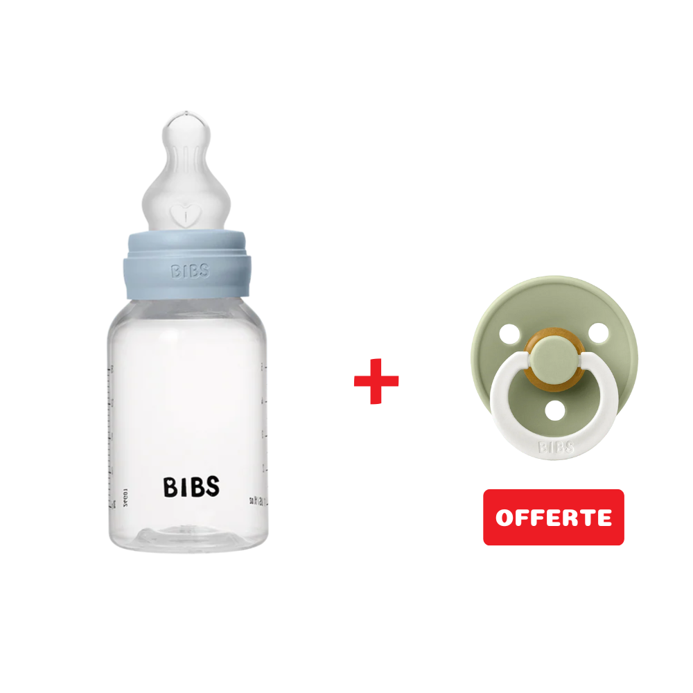 Biberon sans BPA 150ml avec tétine en silicone Débit lent - Baby Blue - Bibs - Baby Bottle pour bébé Maroc -www.babyboss.ma