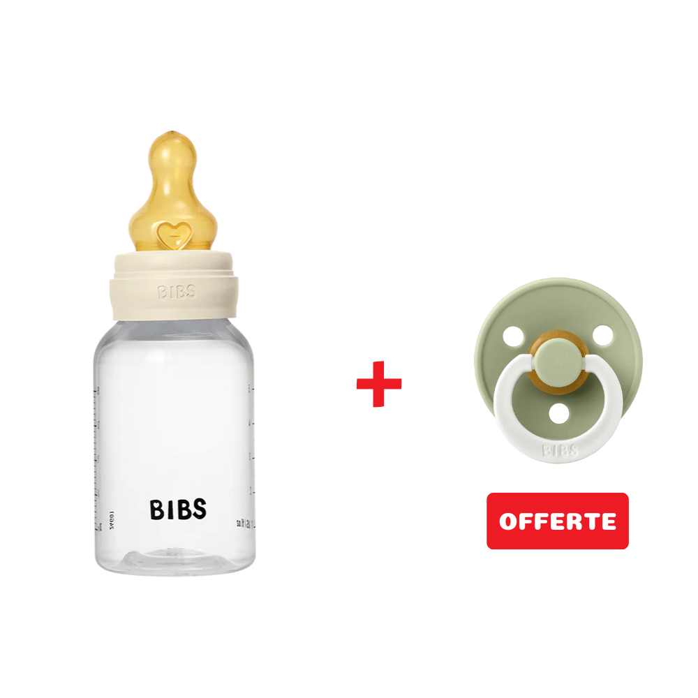 Biberon sans BPA 150ml avec tétine en latex Débit lent - Ivory - Bibs - Baby Bottle pour bébé Maroc -www.babyboss.ma