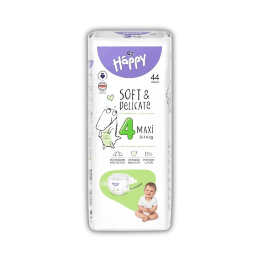 Couches Bébé Happy Taille 4 (8-14 kg) - 44 Pièces - Happy - pour bébé Maroc -www.babyboss.ma