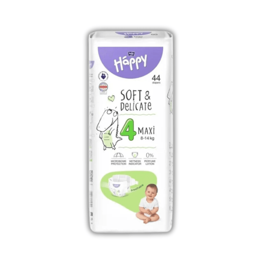Couches Bébé Happy Taille 4 (8-14 kg) - 44 Pièces - Happy - pour bébé Maroc -www.babyboss.ma