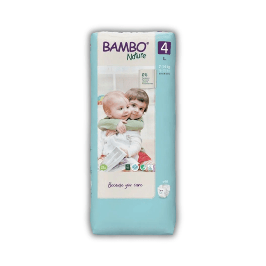 Couches Bambo Nature Taille 4 (7-14kg) 48 unités - Bambo Nature - Hygiène et Soin pour bébé Maroc -www.babyboss.ma