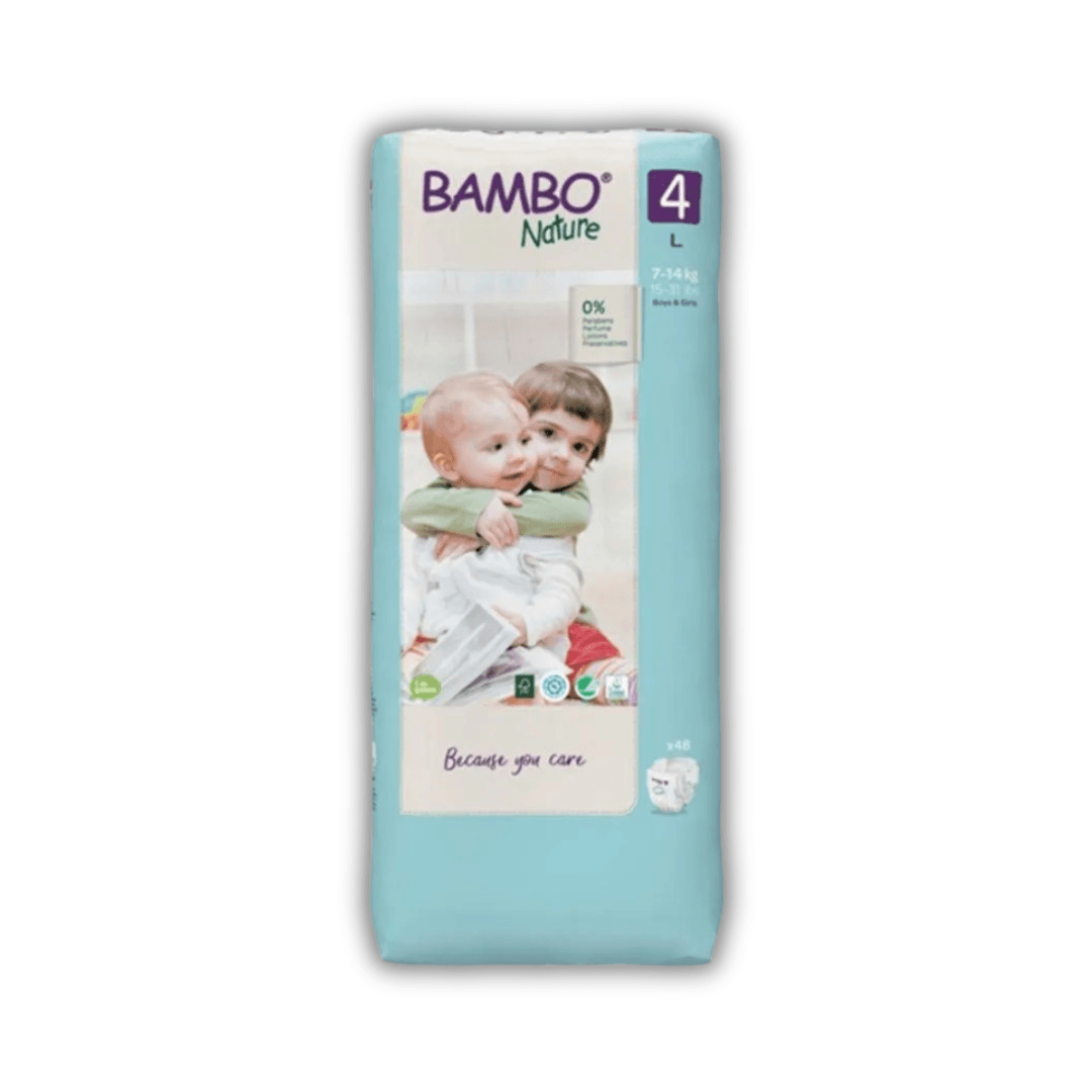 Couches Bambo Nature Taille 4 (7-14kg) 48 unités - Bambo Nature - Hygiène et Soin pour bébé Maroc -www.babyboss.ma
