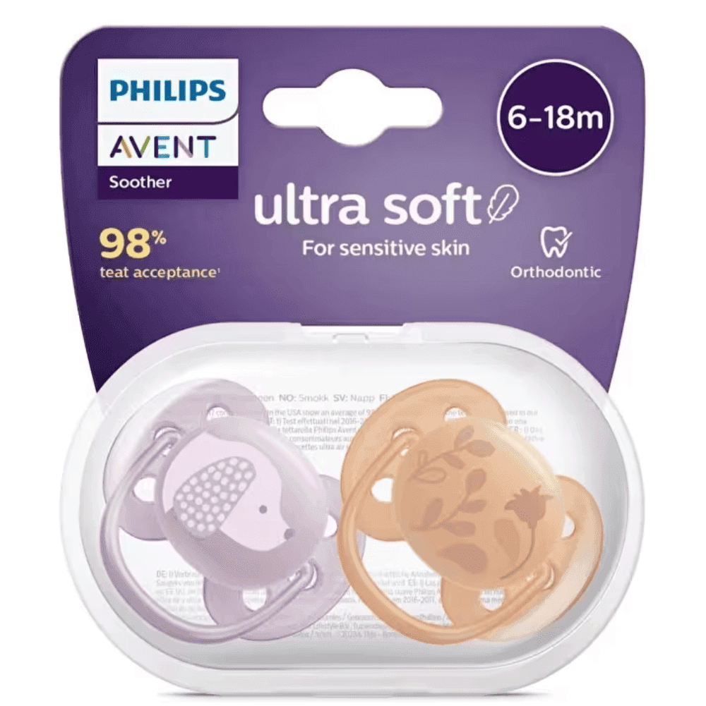 Avent Lot de 2 Sucettes Ultra soft 6-18 - Philips Avent - Sucettes pour bébé Maroc -www.babyboss.ma