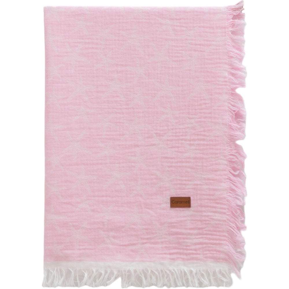 Couverture en mousseline, couleur rose, 120x120 cm - Caramell - Gants pour bébé Maroc -www.babyboss.ma