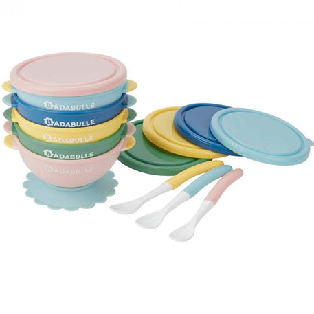 Badabulle Lot de 5 bols antidérapants et 3 cuillères souples - Badabulle - Bols pour bébé Maroc -www.babyboss.ma