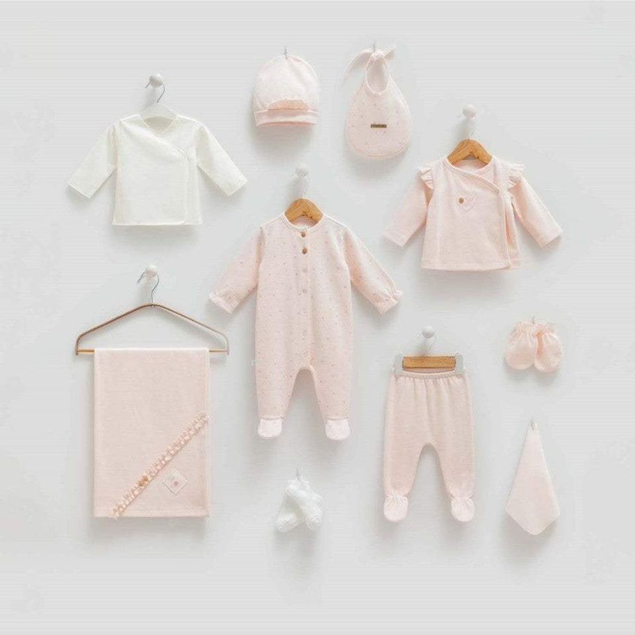 Pack de 10 Pieces écru - Caramell - Pack naissance pour bébé Maroc -www.babyboss.ma
