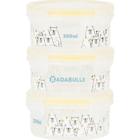 Badabulle 3 Pots De Conservation Maxi Box - 300ml - Badabulle - Boîtes de Conservation pour bébé Maroc -www.babyboss.ma