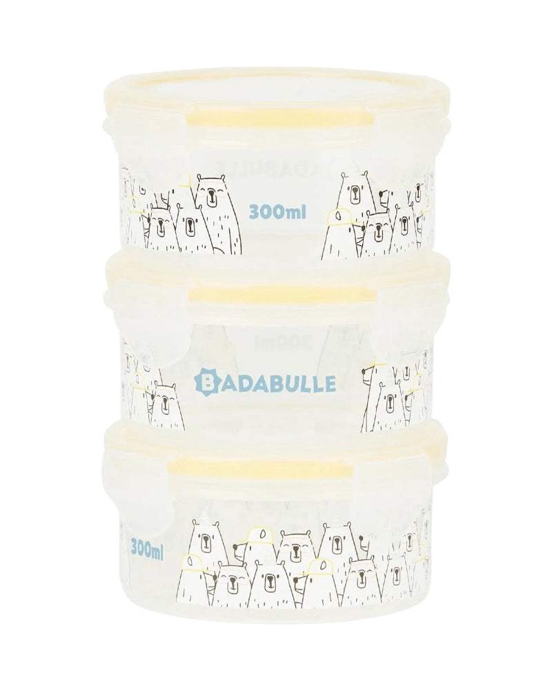 Badabulle 3 Pots De Conservation Maxi Box - 300ml - Badabulle - Boîtes de Conservation pour bébé Maroc -www.babyboss.ma