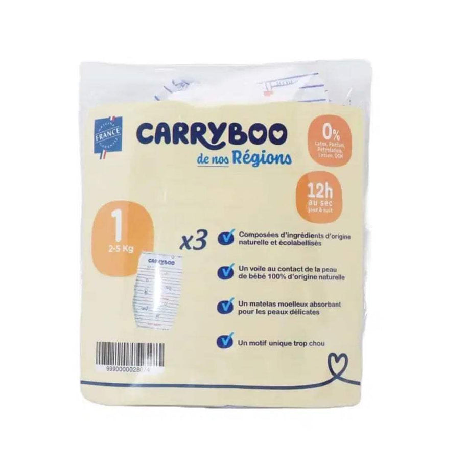 Carryboo Couches Petit Format Taille 1 (2-5kg) – 3 Unités - Carryboo - Couches Bébé pour bébé Maroc -www.babyboss.ma