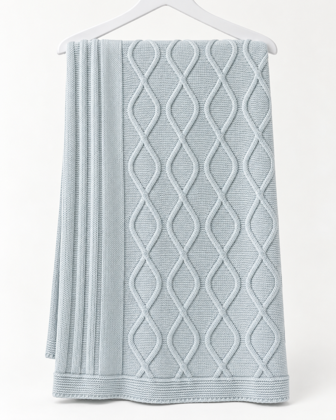Couverture Bébé en Maille Tricotée Doublée Polaire – 88 × 74 cm