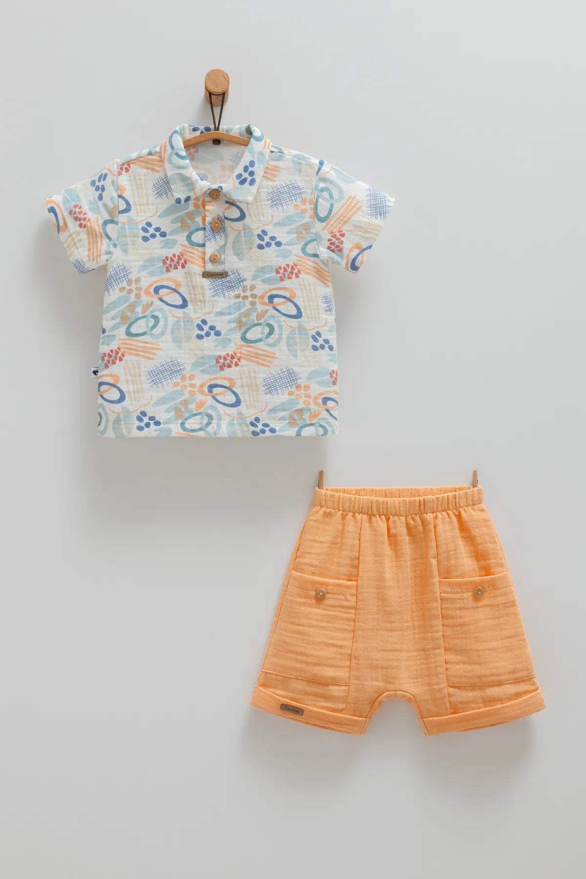 Ensemble 2 pièces orange - Caramell - Robe pour bébé Maroc -www.babyboss.ma