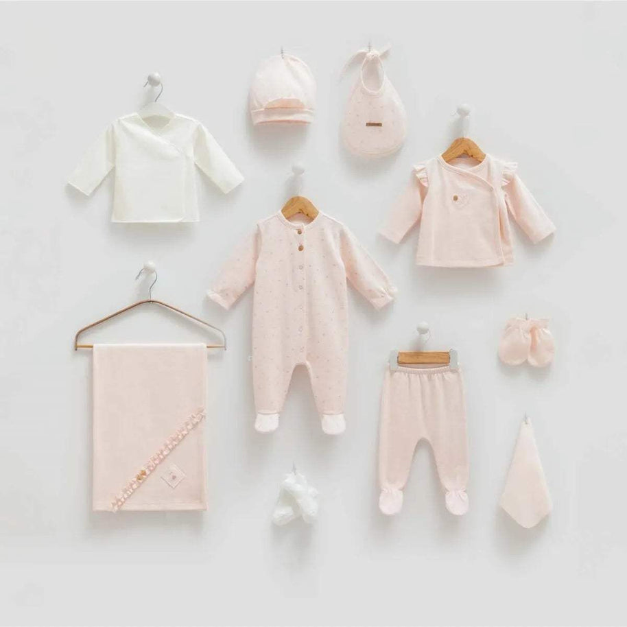 Pack de 10 Pieces écru - Caramell - Pack naissance pour bébé Maroc -www.babyboss.ma