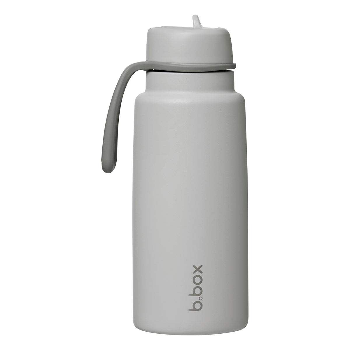 b.box Gourde isotherme Flip Top 1 L Shadow, gris clair, vue de face avec poignée – Babyboss.ma