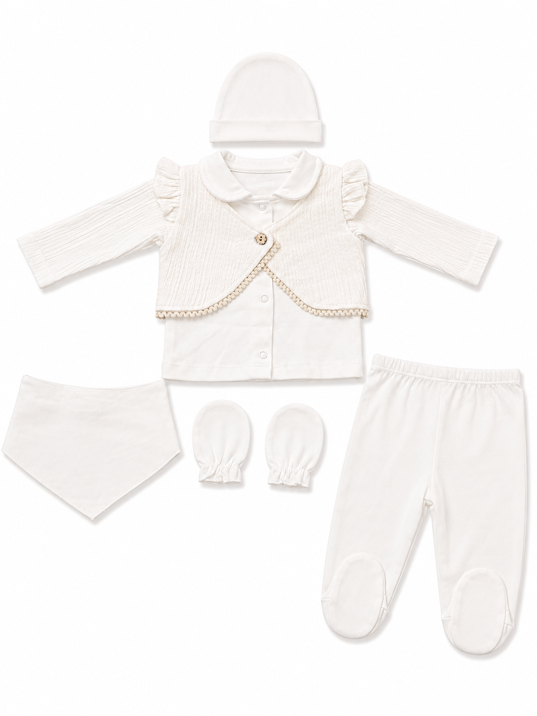 Ensemble naissance 5 pieces en coton 0-3 mois