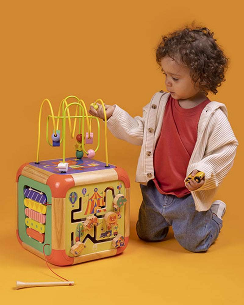 Eurekakids - Cube Géant En Bois Circus 18M+ - Eurekakids - Cubes d'Activités pour bébé Maroc -www.babyboss.ma