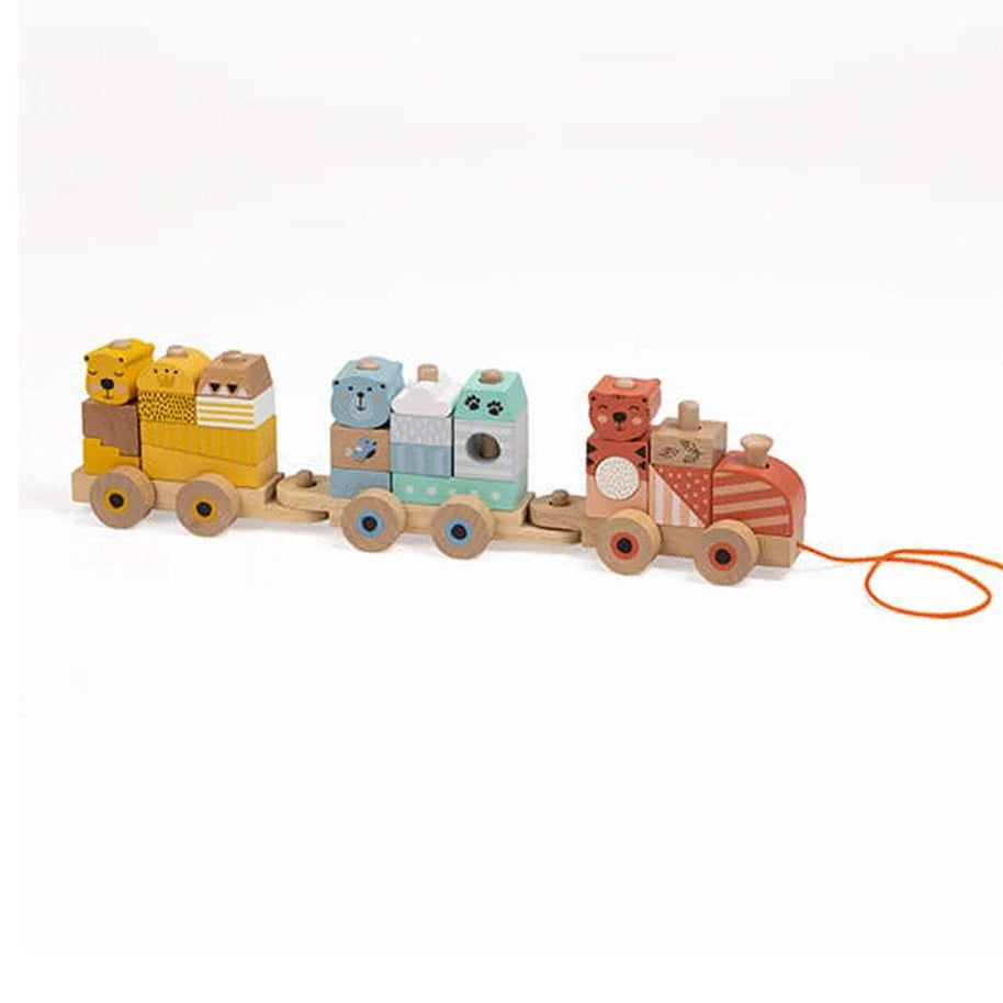 Eurekakids - Train Blocs en Bois Jungle 18M+ - Eurekakids - Jouet à Tirer pour bébé Maroc -www.babyboss.ma