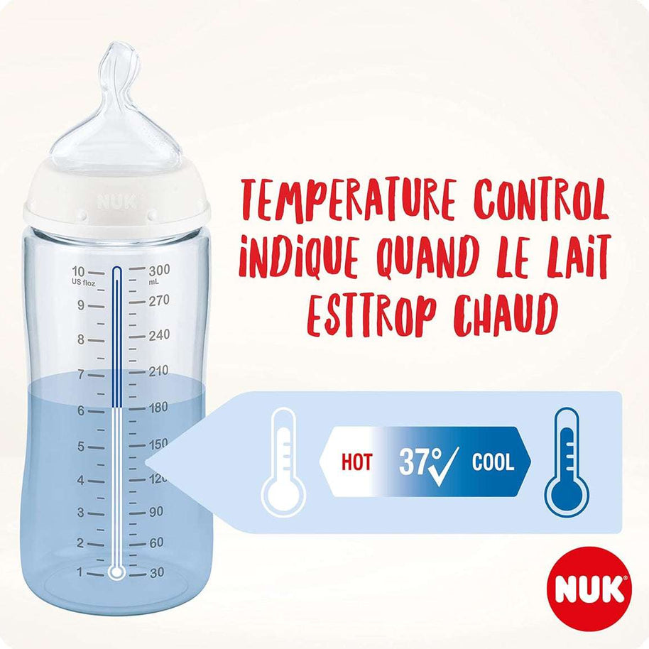 Nuk Biberon first choice+ Température control 240 ml en Verre – Bleu