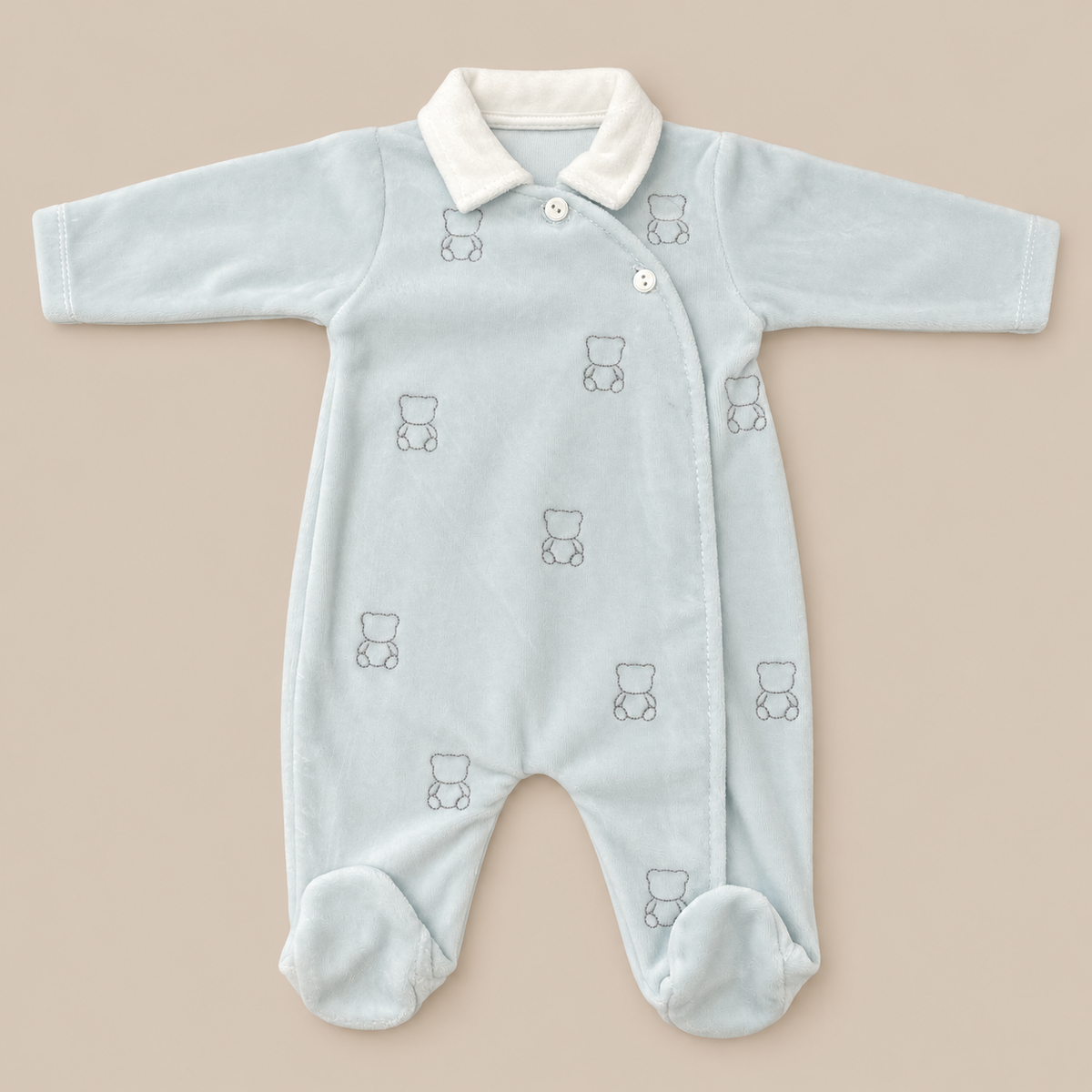 Grenouillère bébé en velours Bebelina