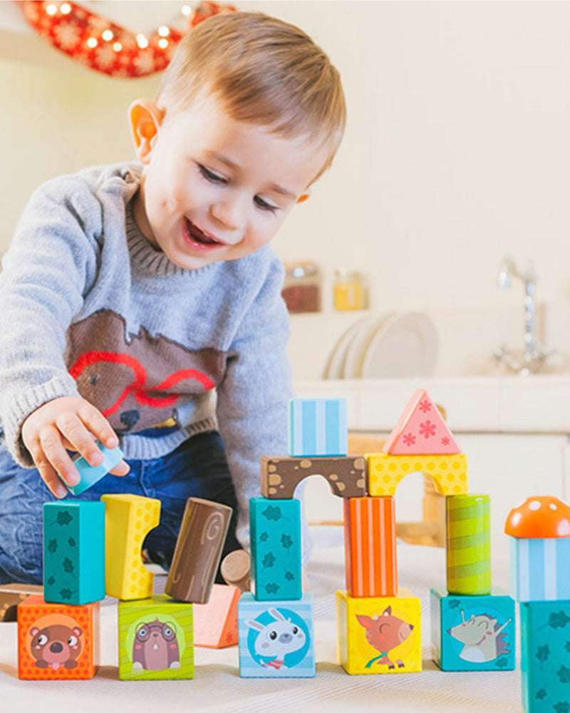 Eurekakids - Blocs de Bois 18M+ - Eurekakids - Jouets à empiler pour bébé Maroc -www.babyboss.ma