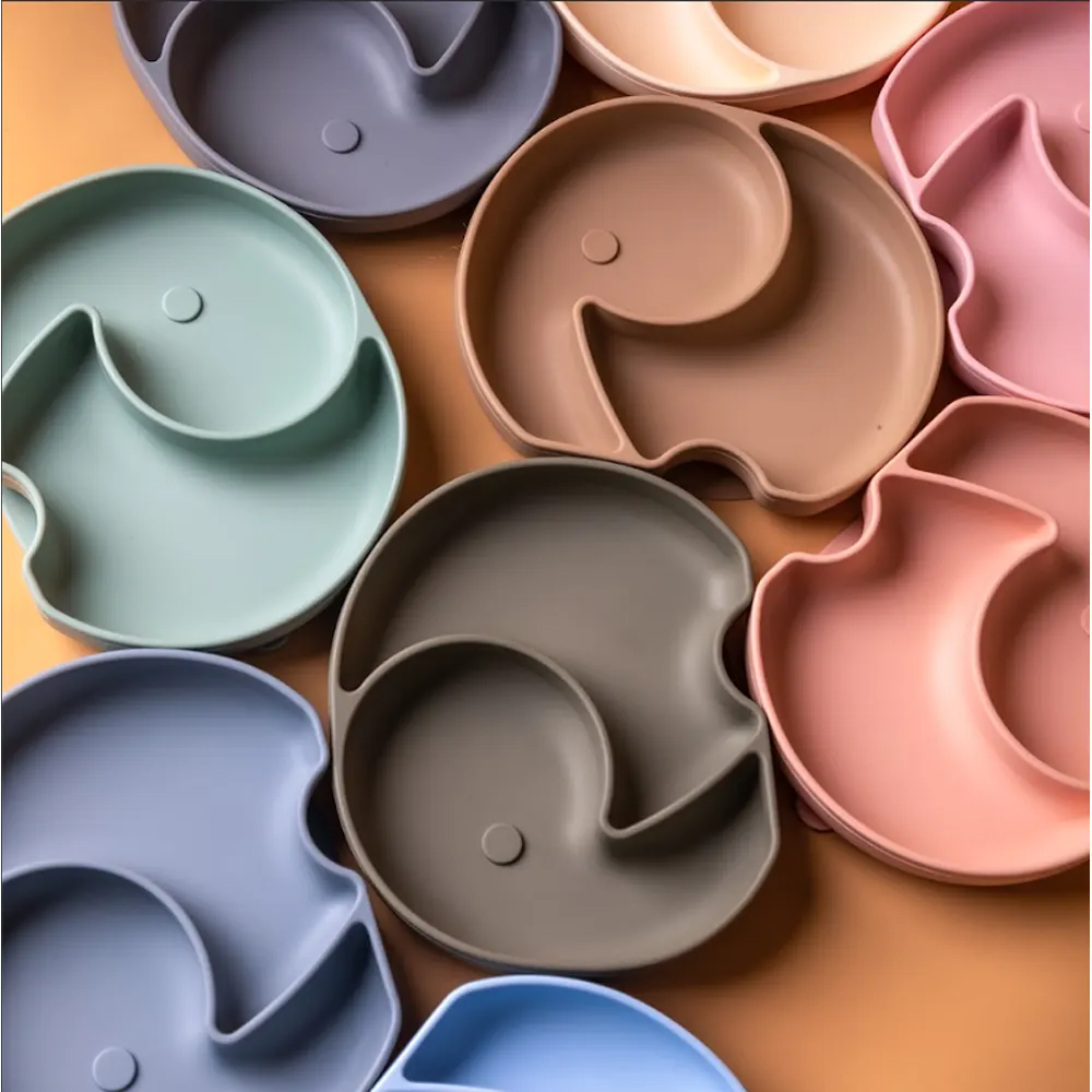 Assiette en Silicone Compartimentée avec ventouse Yummy