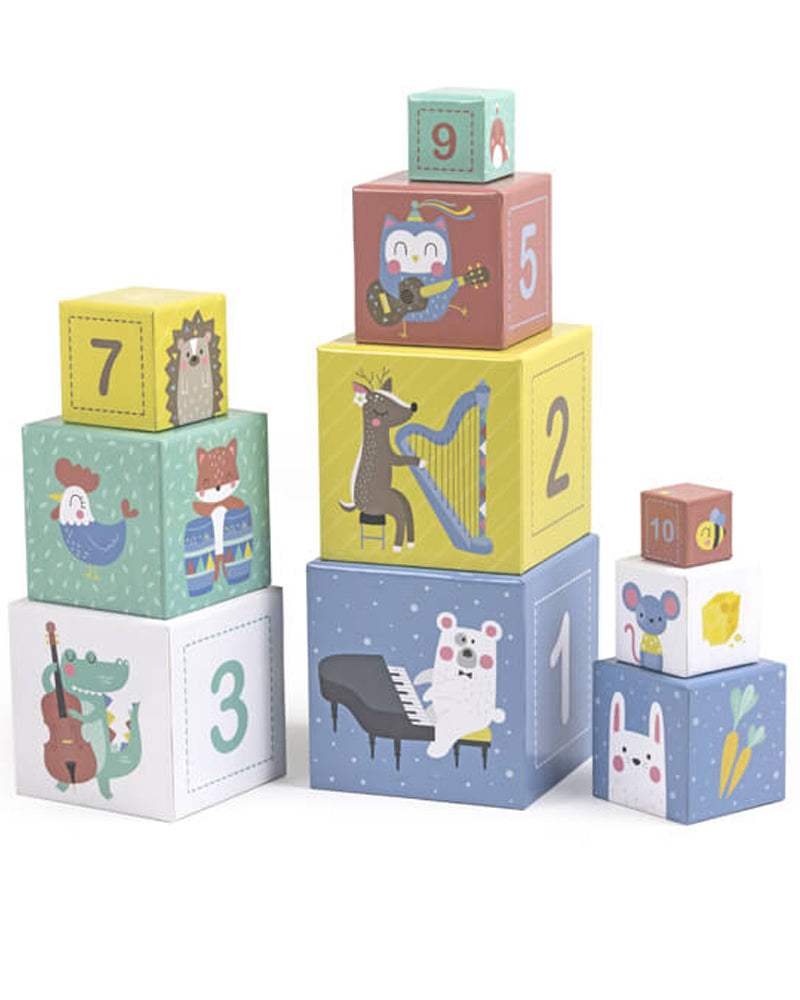 Eurekakids - Pyramide Empilable Animals 12M+ - Eurekakids - Jouets à empiler pour bébé Maroc -www.babyboss.ma