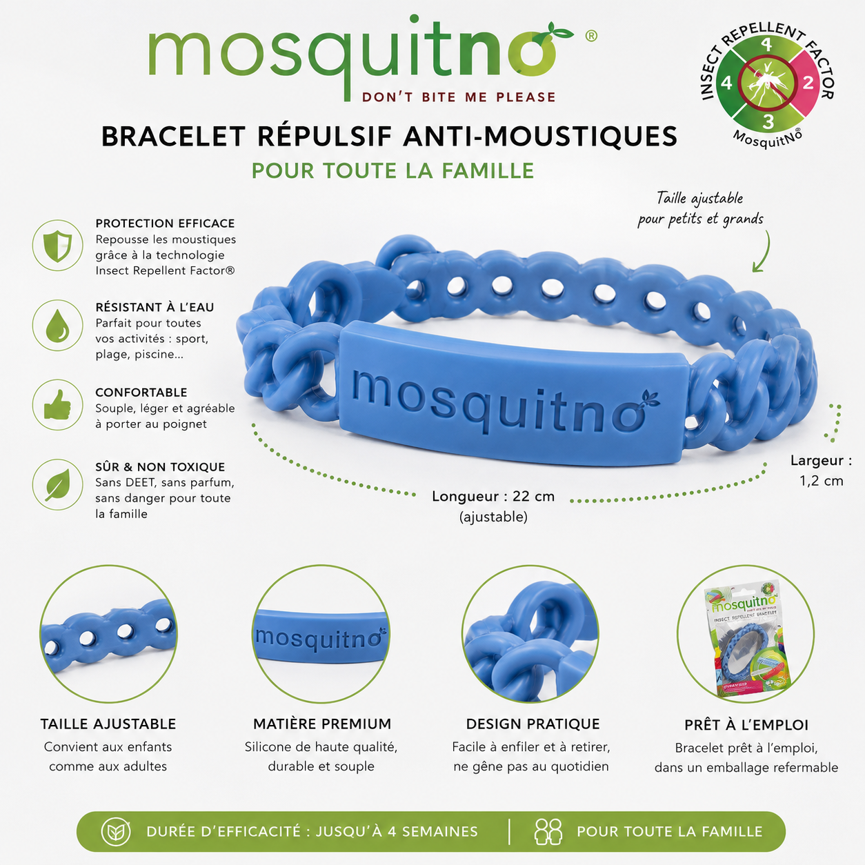 Bracelet répulsif anti-moustiques