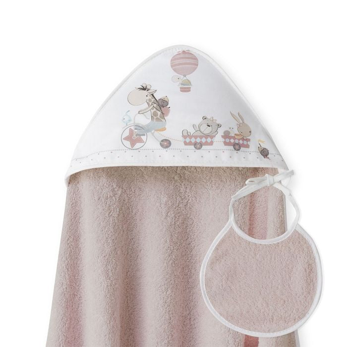 Interbaby cap de bain 100×100 et bavoir