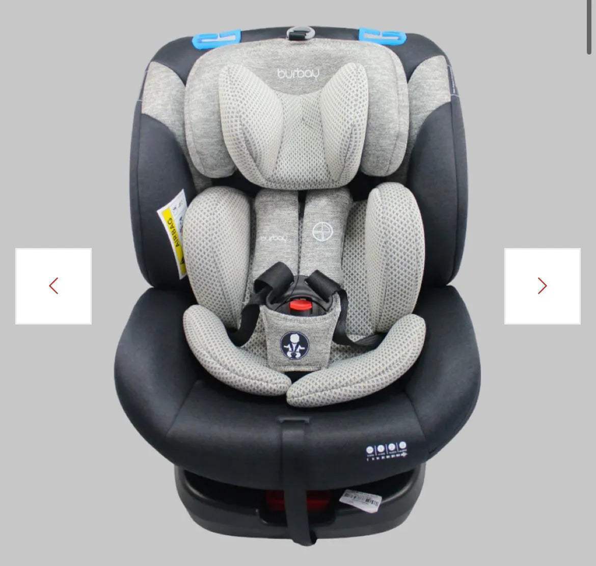 360 DEGRÉS SIEGE AUTO ISOFIX BEIGE BURBAY gris - isofix - SIEGE AUTO pour bébé Maroc -www.babyboss.ma