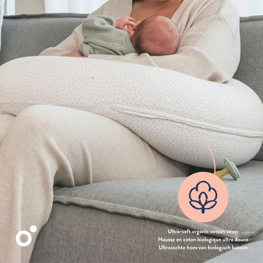 Coussin d'allaitement et maternité BUDDY Doomoo - Silver Dots