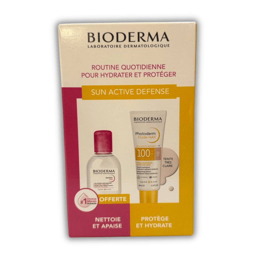 Pack Bioderma Photoderm MAX Fluide SPF100 Teinte Très Claire 40ml + Sensibio H2O 100ml OFFERT - Bioderma Photoderm - Protection solaire pour bébé Maroc -www.babyboss.ma
