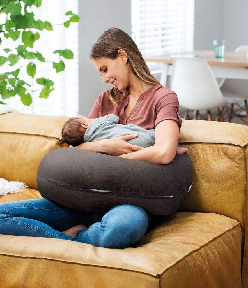 Coussin D' Allaitement & Maternité COMFY BIG Tetra Doomoo - Gris - Doomoo - Coussins de Maternité pour bébé Maroc -www.babyboss.ma