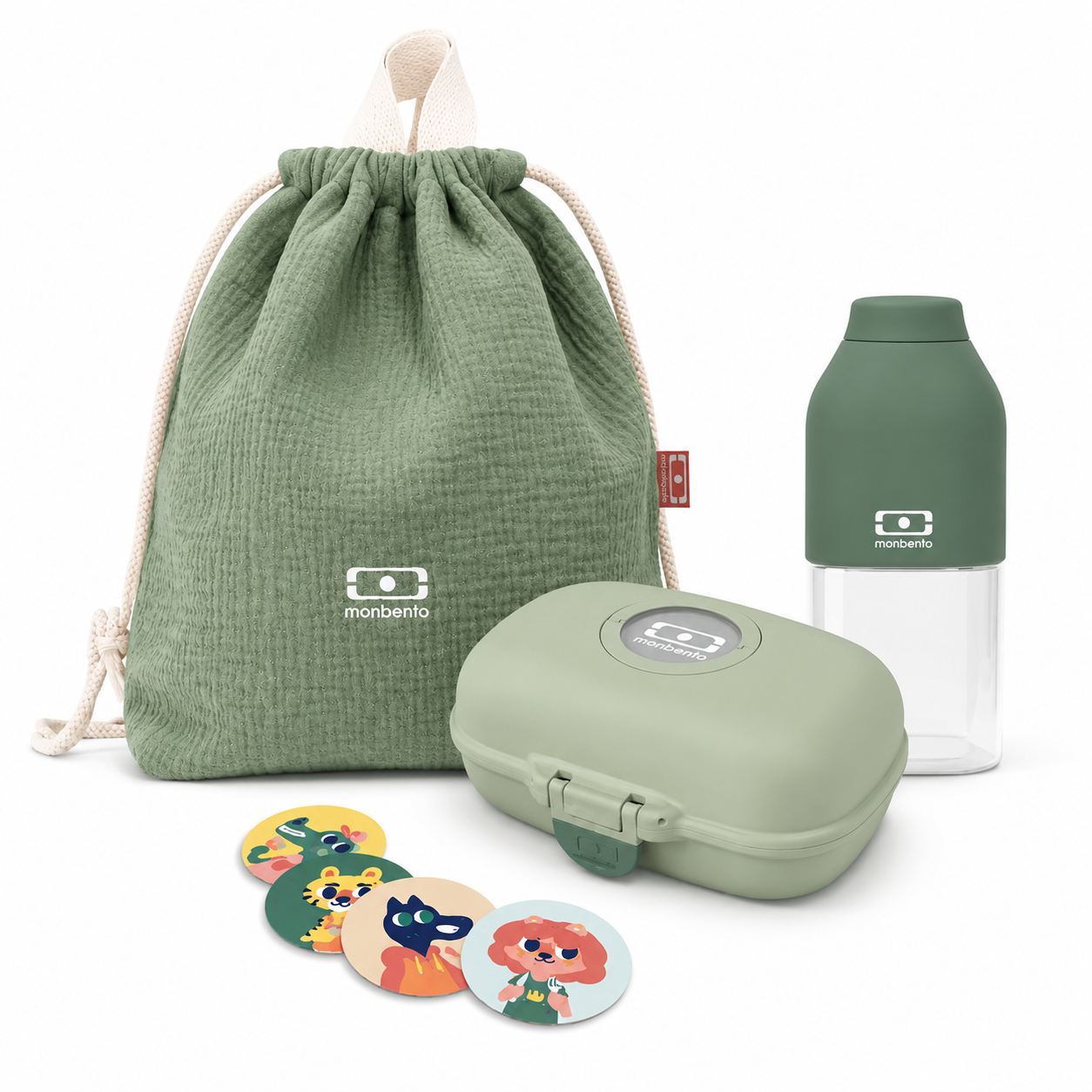 Monbento Set Goûter Enfant – Snack Box, Gourde & Sac