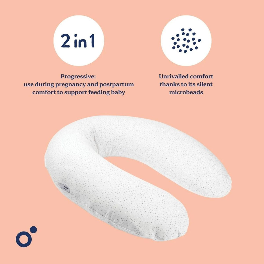 Coussin d'allaitement et maternité BUDDY Doomoo - Silver Dots
