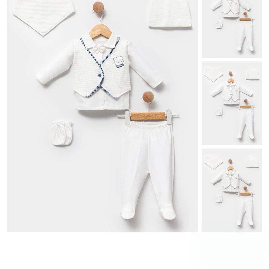 Ensemble 5 pièces 100% cotton pour garçon - Bebelinna - pour bébé Maroc -www.babyboss.ma