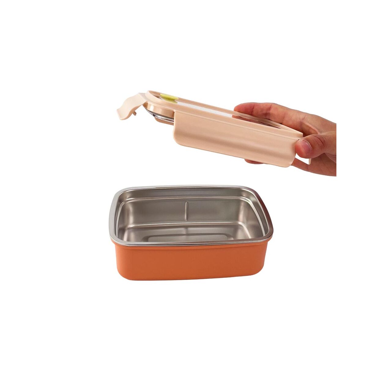 Boite repas acier enfant Miniland Papillon fermeture 4 points