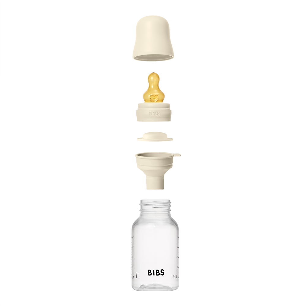 Biberon sans BPA 150ml avec tétine en latex Débit lent - Ivory - Bibs - Baby Bottle