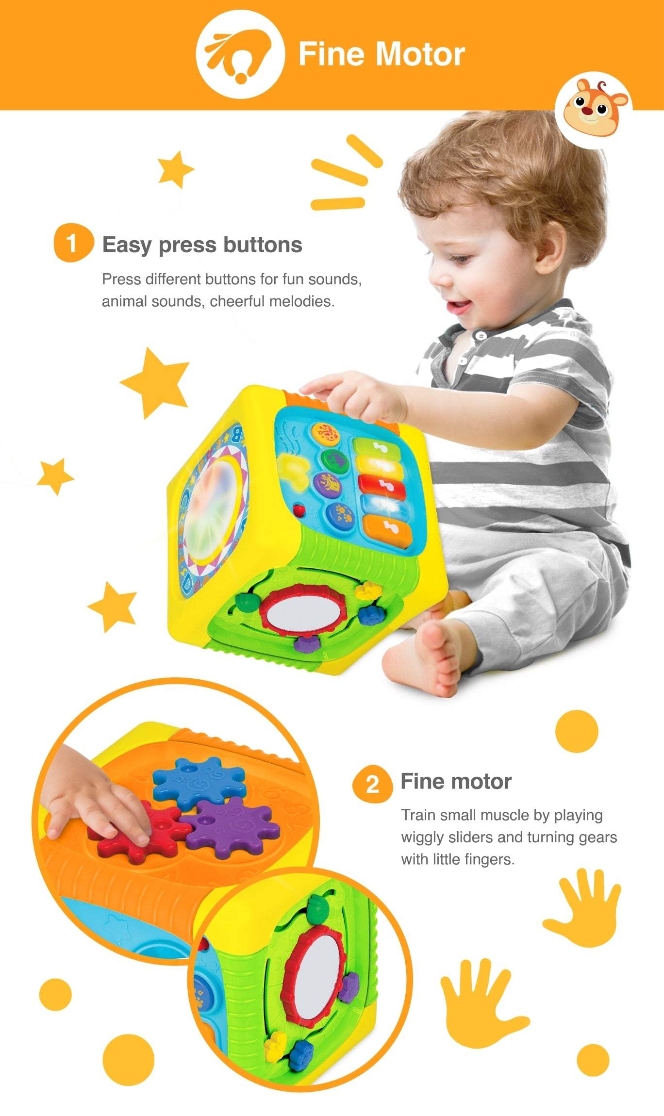 Cubo de actividades grande Winfun 8M+