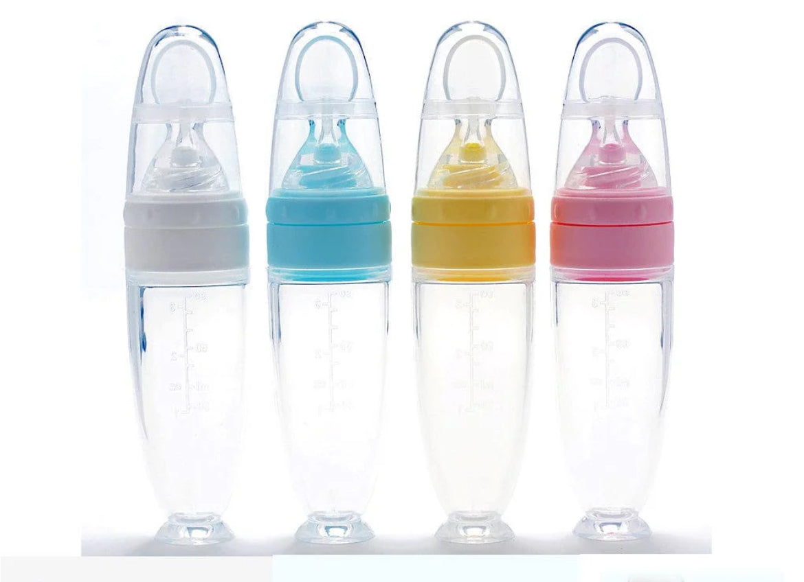 Cuillère biberon en silicone avec ventouse