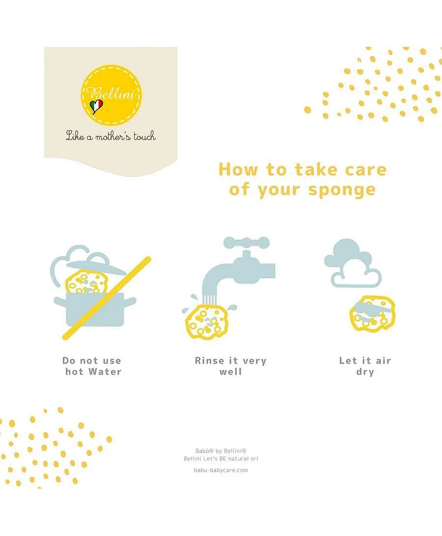BELLINI natural sponge - BELLINI - Nettoyants pour le corps pour bébé Maroc -www.babyboss.ma
