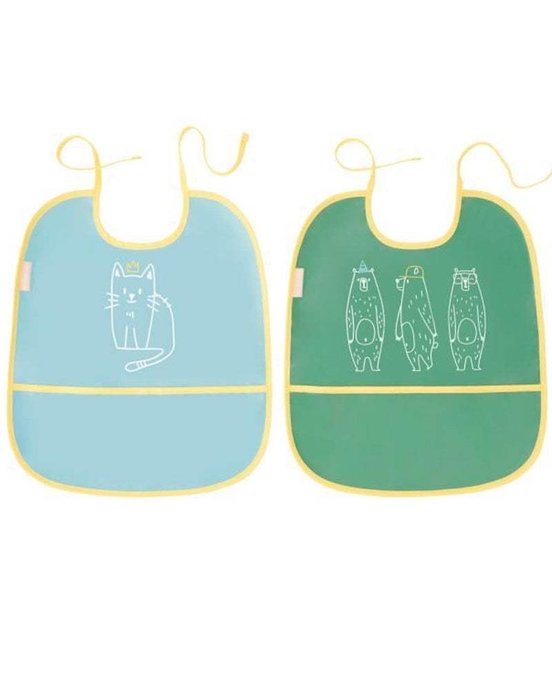 Lot de 2 Bavoirs sans manches Badabulle - Badabulle - Bavoirs pour bébé Maroc -www.babyboss.ma