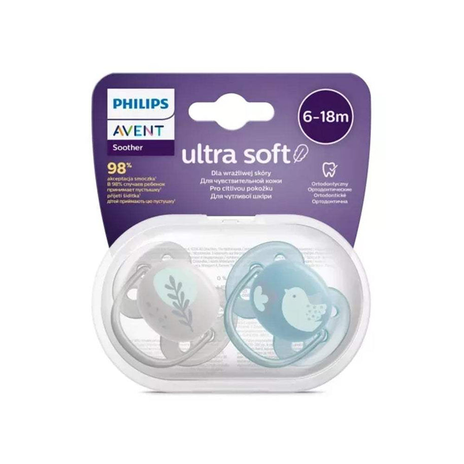Avent Lot de 2 Sucettes Ultra soft 6-18 - Philips Avent - Sucettes pour bébé Maroc -www.babyboss.ma