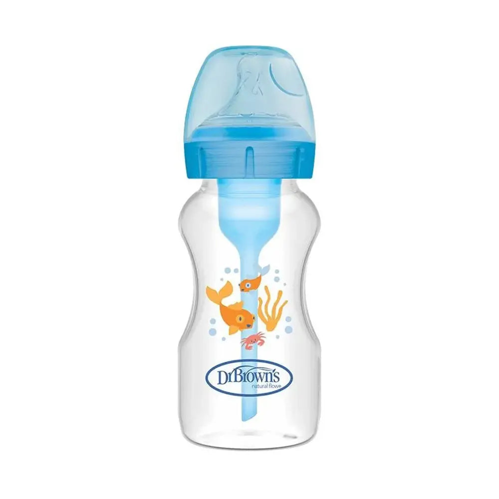 Dr. Brown’s Biberon Anti-Colique Options avec Col Large Bleu 270 ml - Dr. Brown's - Biberon