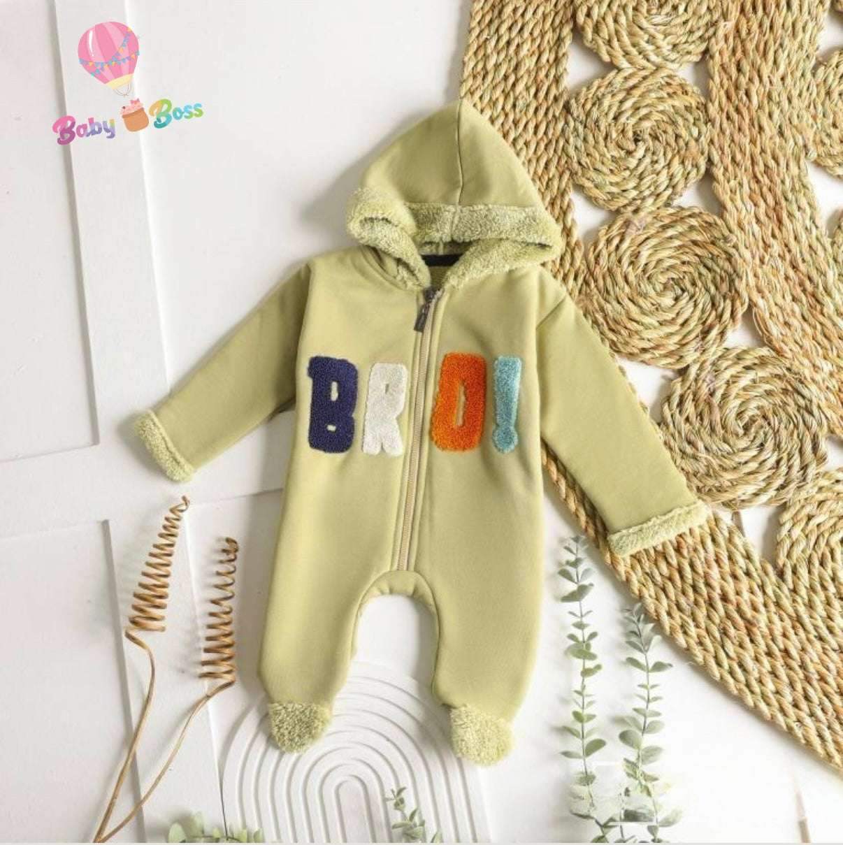 Grenouillère pour garçons en vert - flash - pour bébé Maroc -www.babyboss.ma