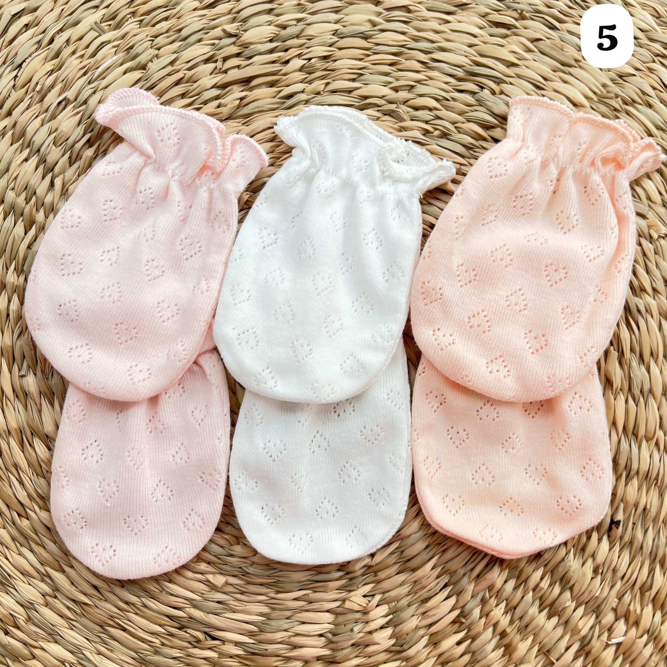 Lot de 3 moufles bébé 100% Coton