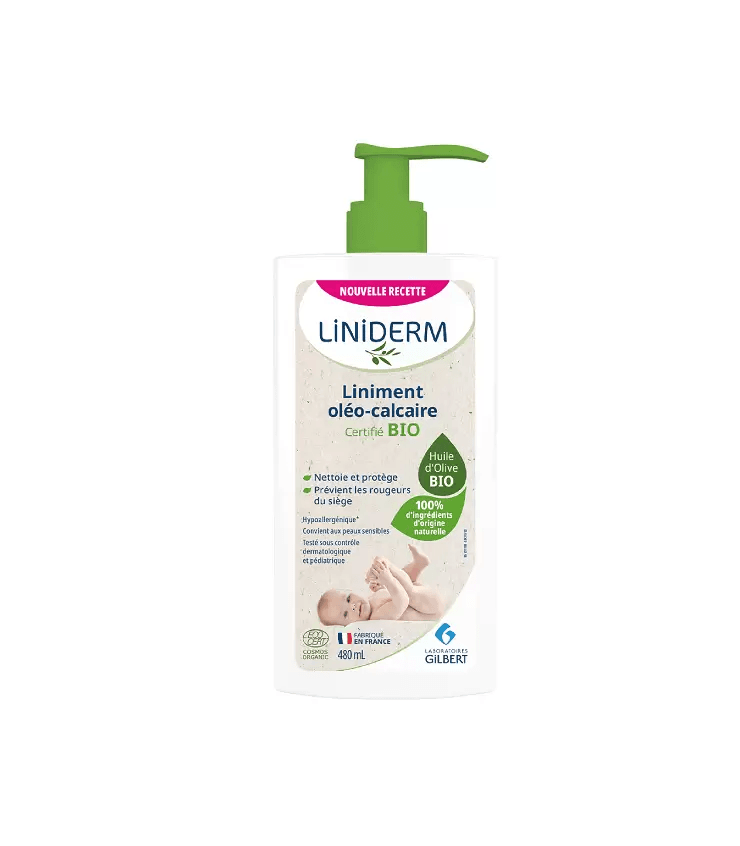 Gilbert Liniderm Liniment Oléo-Calcaire Stabilisé Pompe - 480ml - Gilbert - Hygiène et Soin pour bébé Maroc -www.babyboss.ma